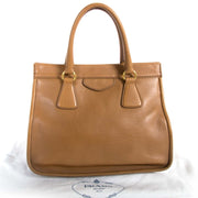 prada cognac leather tote now for sale at labellov