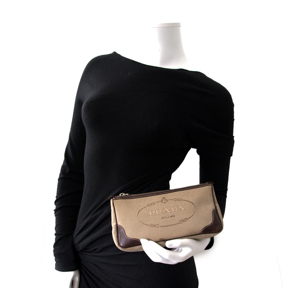 Prada Canvas Cosmetic Pouch Safe and secure online shopping. Koop authentieke tweedehandsmerken tegen de juiste prijs op LabelLOV handbag Buy authentic secondhand