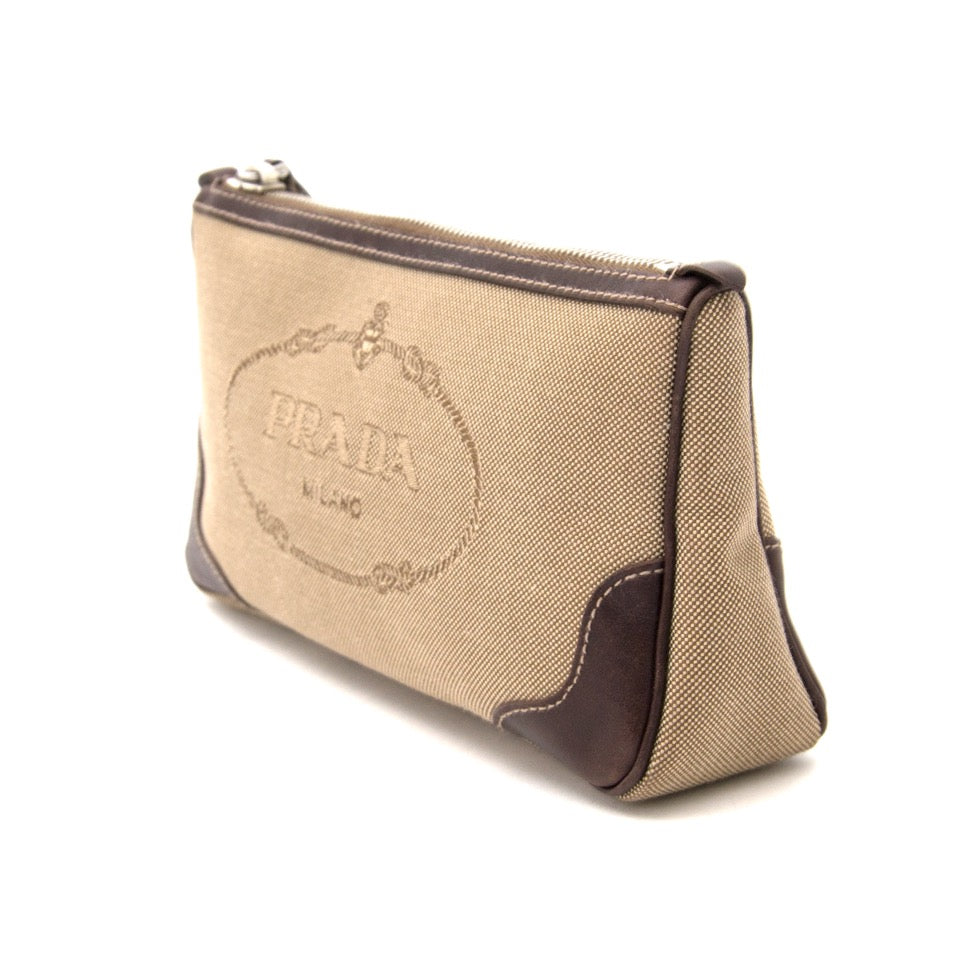 Prada Canvas Cosmetic Pouch Safe and secure online shopping. Koop authentieke tweedehandsmerken tegen de juiste prijs op LabelLOV handbag Buy authentic secondhand