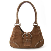 buy safe and secure online at labellov.com prada brown daim shoulder bag