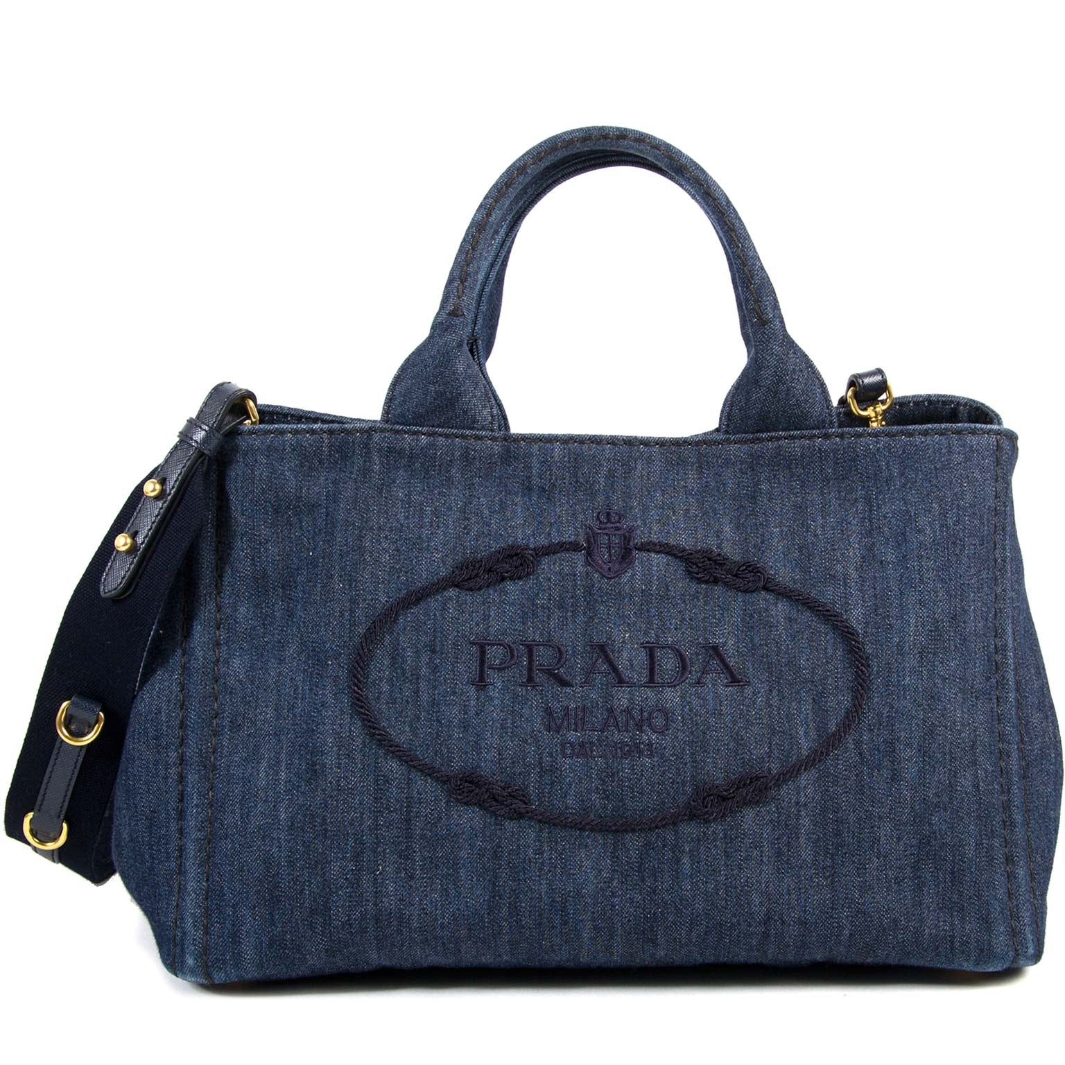 Prada Denim Tote Bag for sale for the best price at Labellov