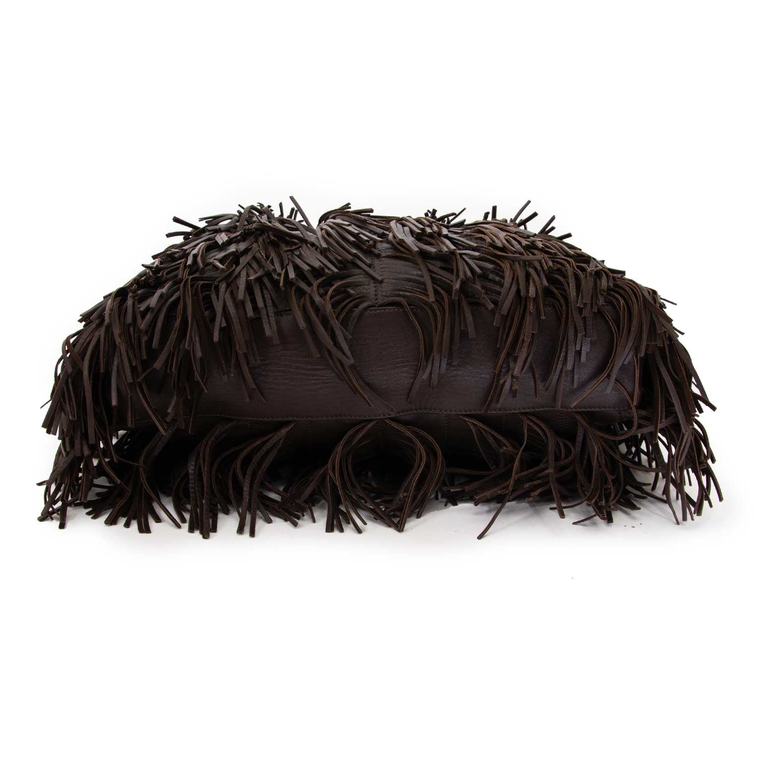 prada brown fringe leather bag now for sale at labellov vintage fashion webshop belgium