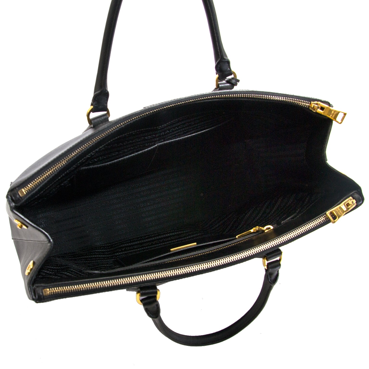 buy online and safe authentic second hand Prada Black Galleria bag at labellov.com