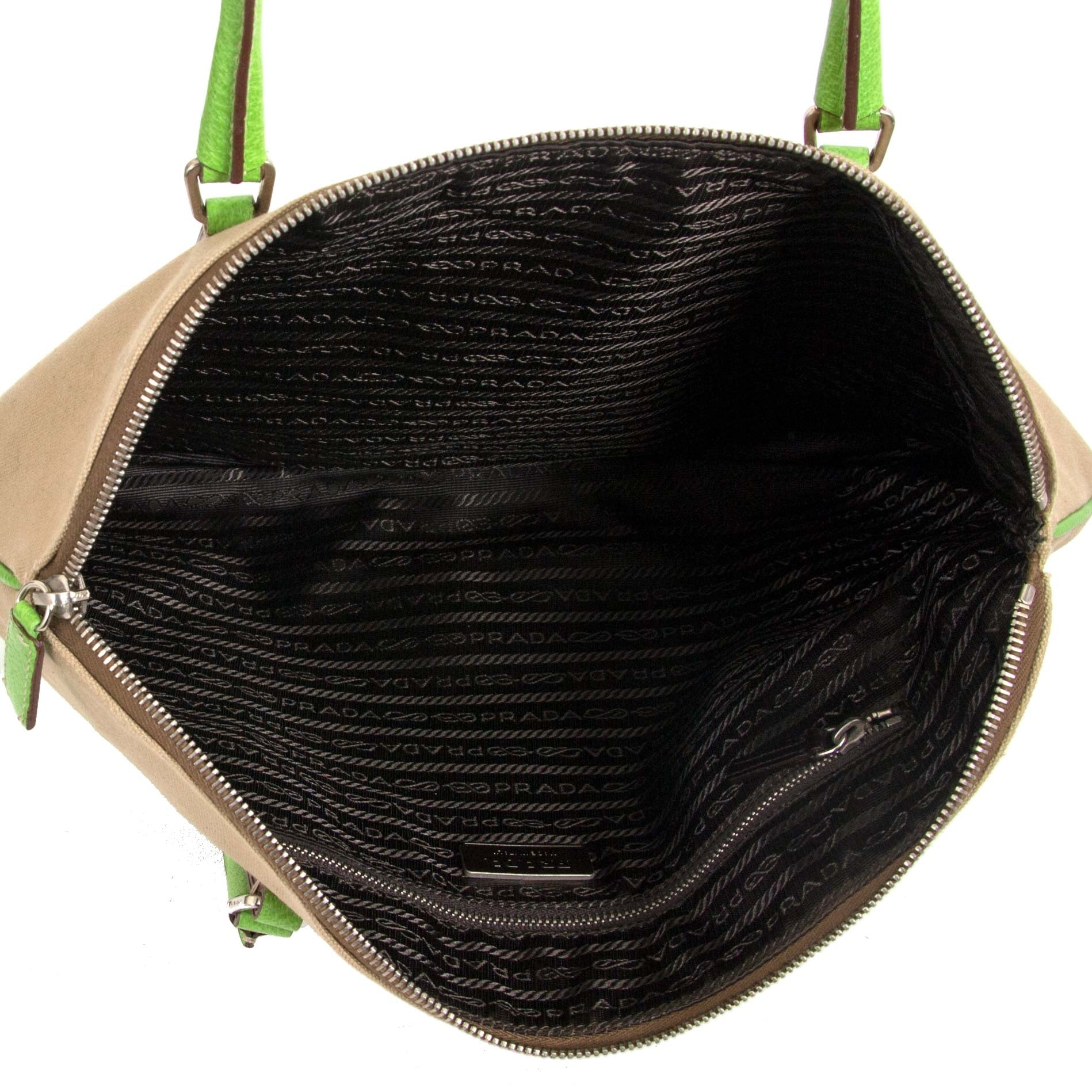 Prada Beige Semitracolla Handbag now for sale at labellov vintage fashion webshop belgium