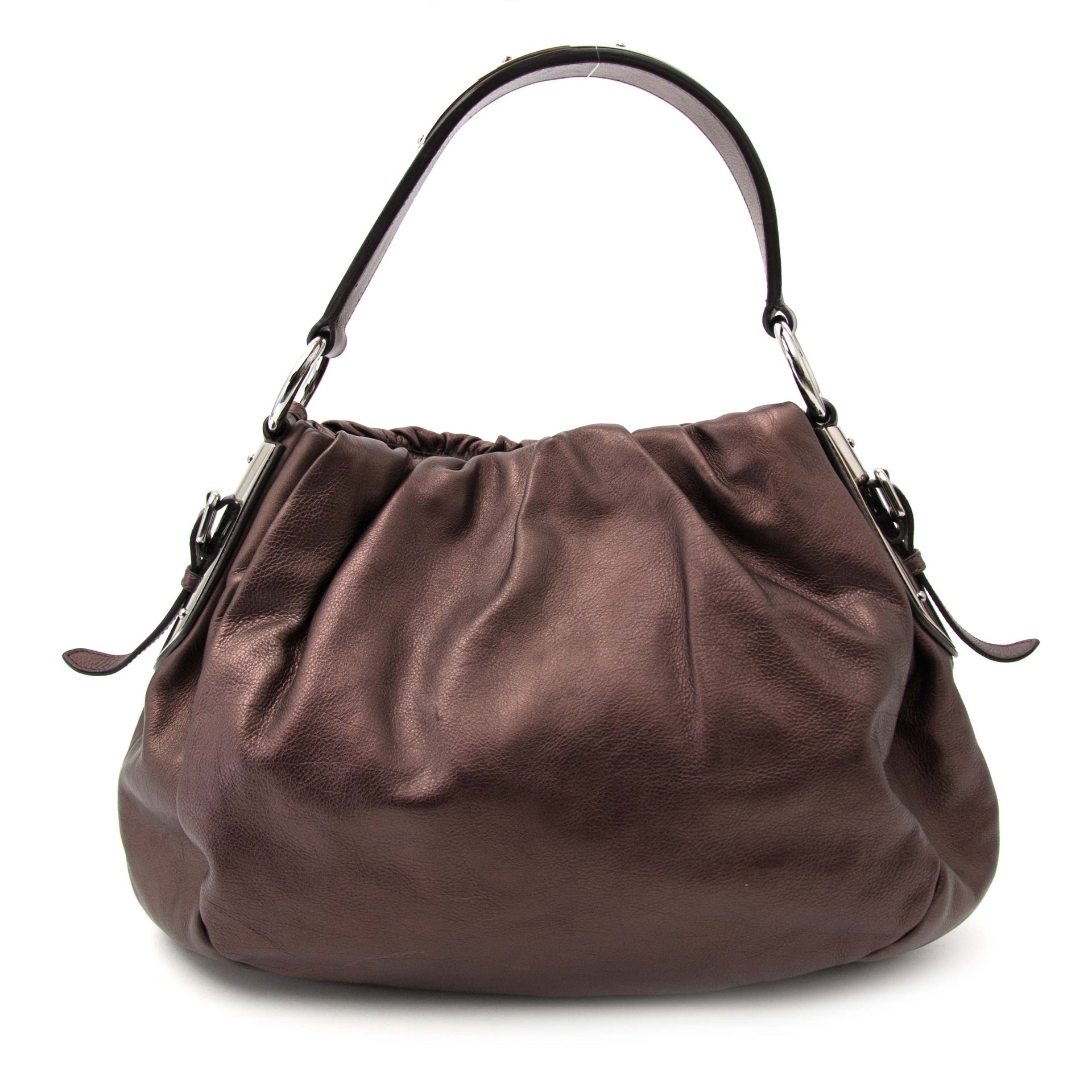 Prada Metallic Purple Shoulder Bag te koop