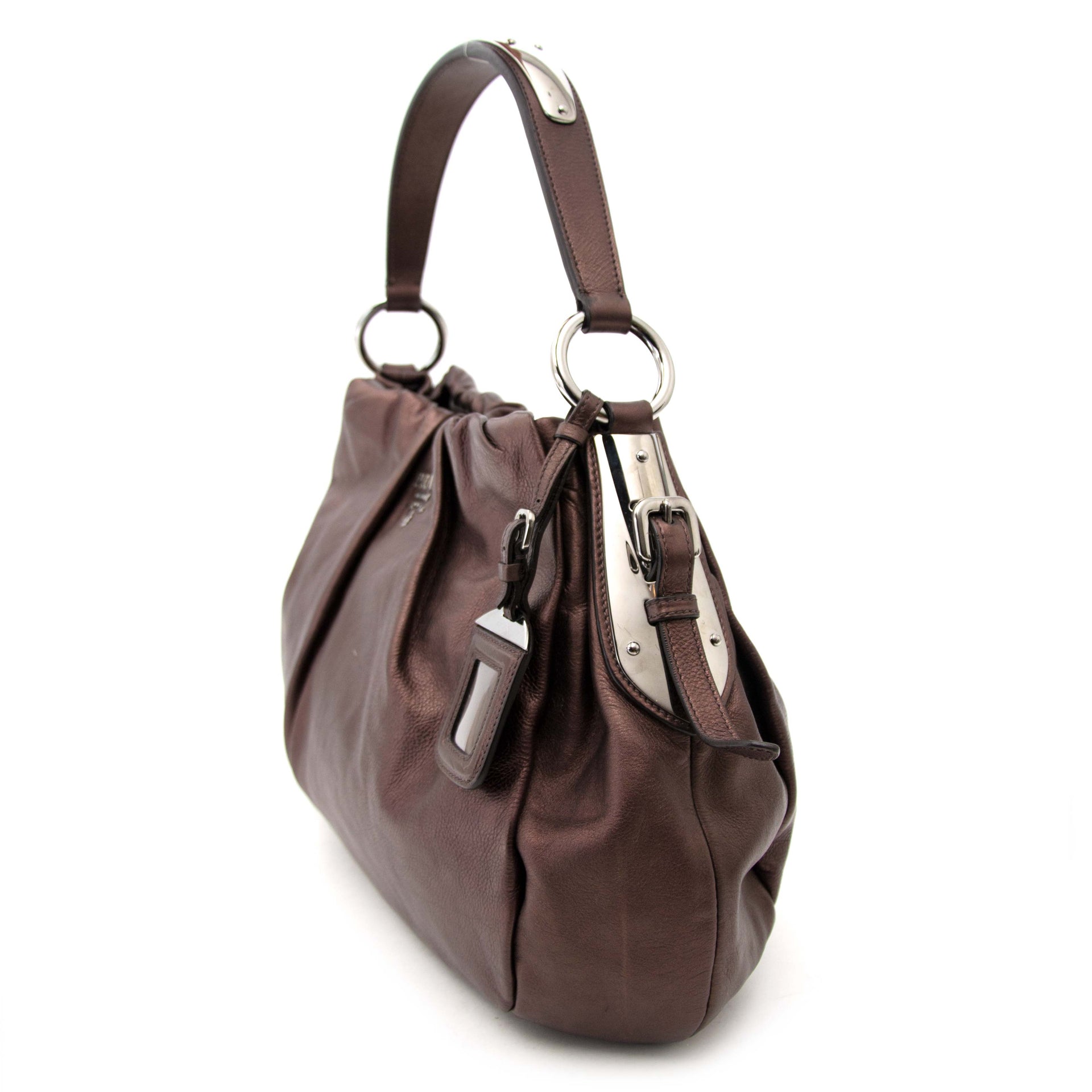 Koop en verkoop uw authentieke Prada Metallic Paarse schoudertas