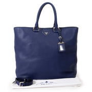 prada blue leather shoulder bag now for sale at labellov vintage fashion webshop belgium