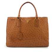 Buy an authentic Prada Camel Ostrich Convertable Tote Bag at the right price