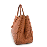 Koop een tweedehands Prada Camel Ostrich Convertable Tote Bag bij Labellov.