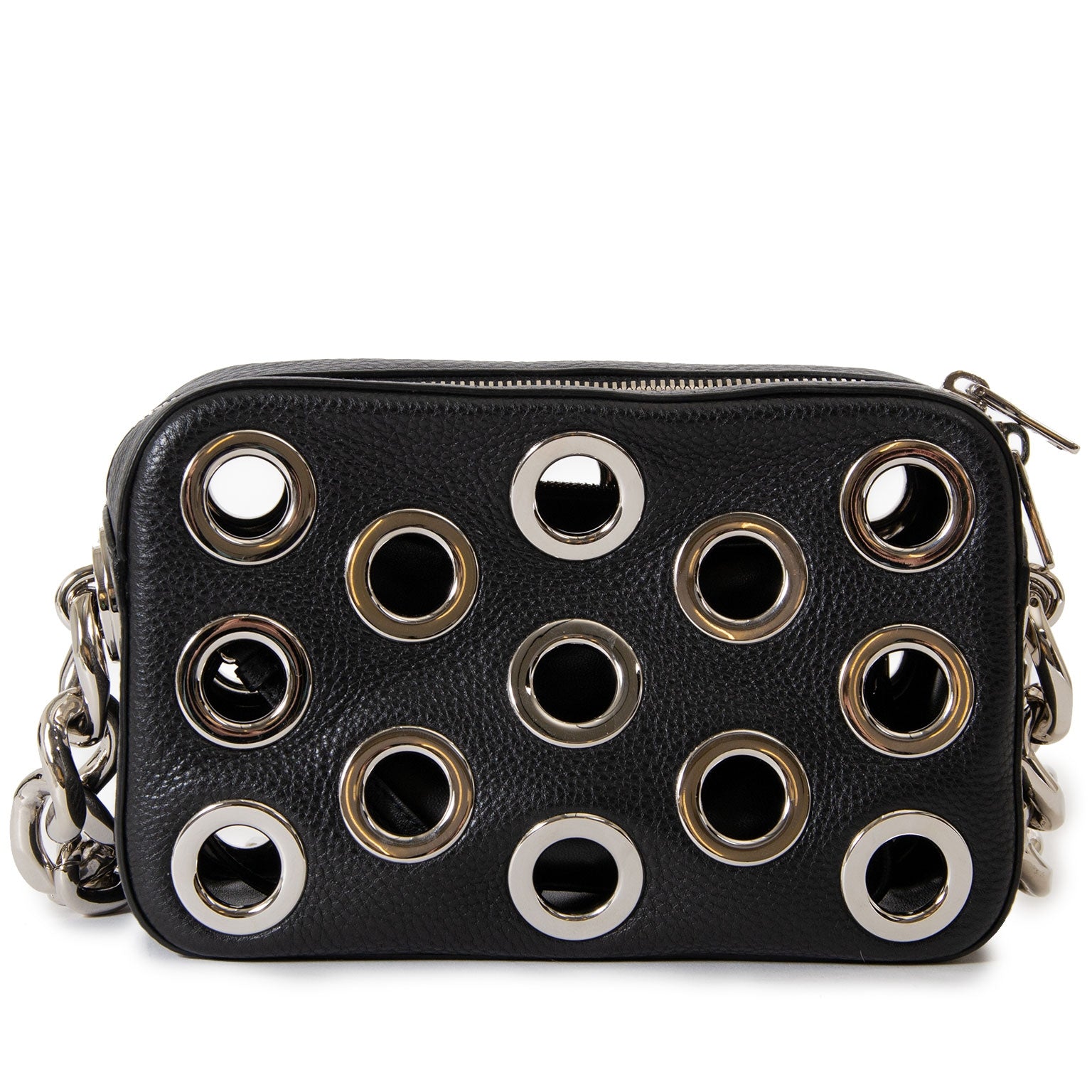 prada grommet chain vitello daino small schoudertas nu te koop bij labellov vintage mode webshop belgië