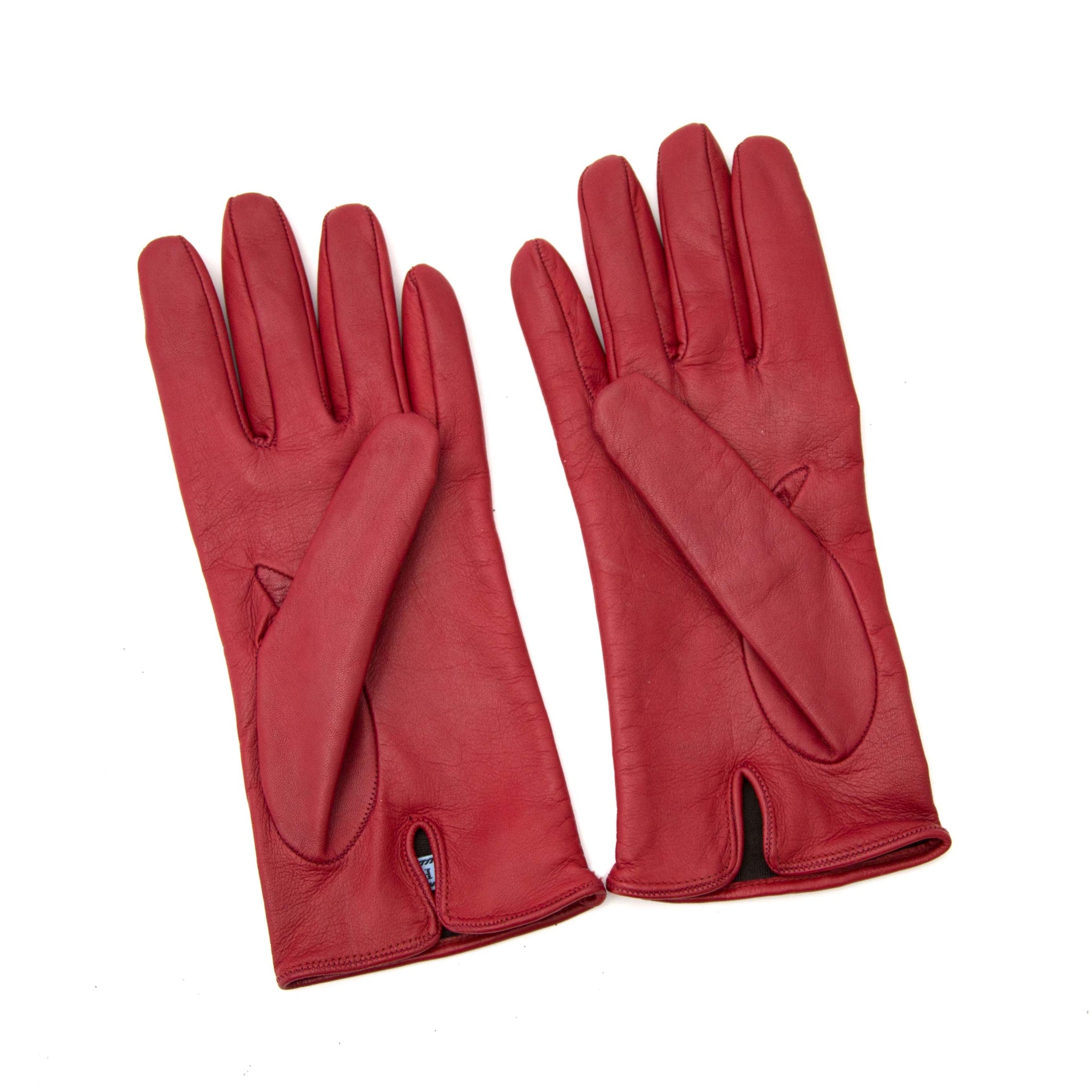 Gants Prada en cuir rouge - taille 7,5