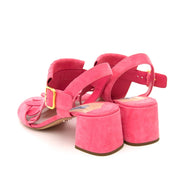 koop veilig online tegen de beste prijs Prada Suede Pink Sandals - Size 39