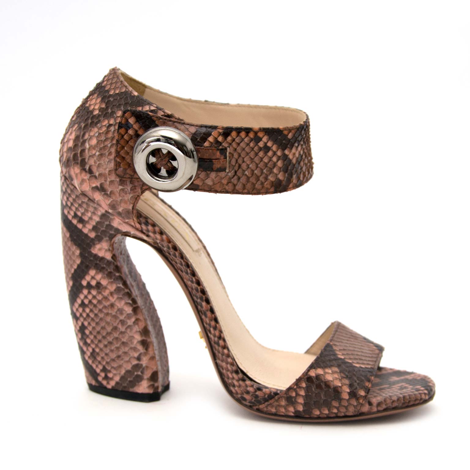 Buy your authentic Prada Rose Python Sandals