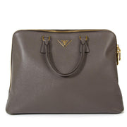 prada grey saffiano lux bauletto bag now for sale at labellov vintage fashion webshop belgium