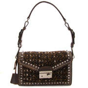 prada brown tweed shoulder bag now for sale at labellov vintage fashion webshop belgium