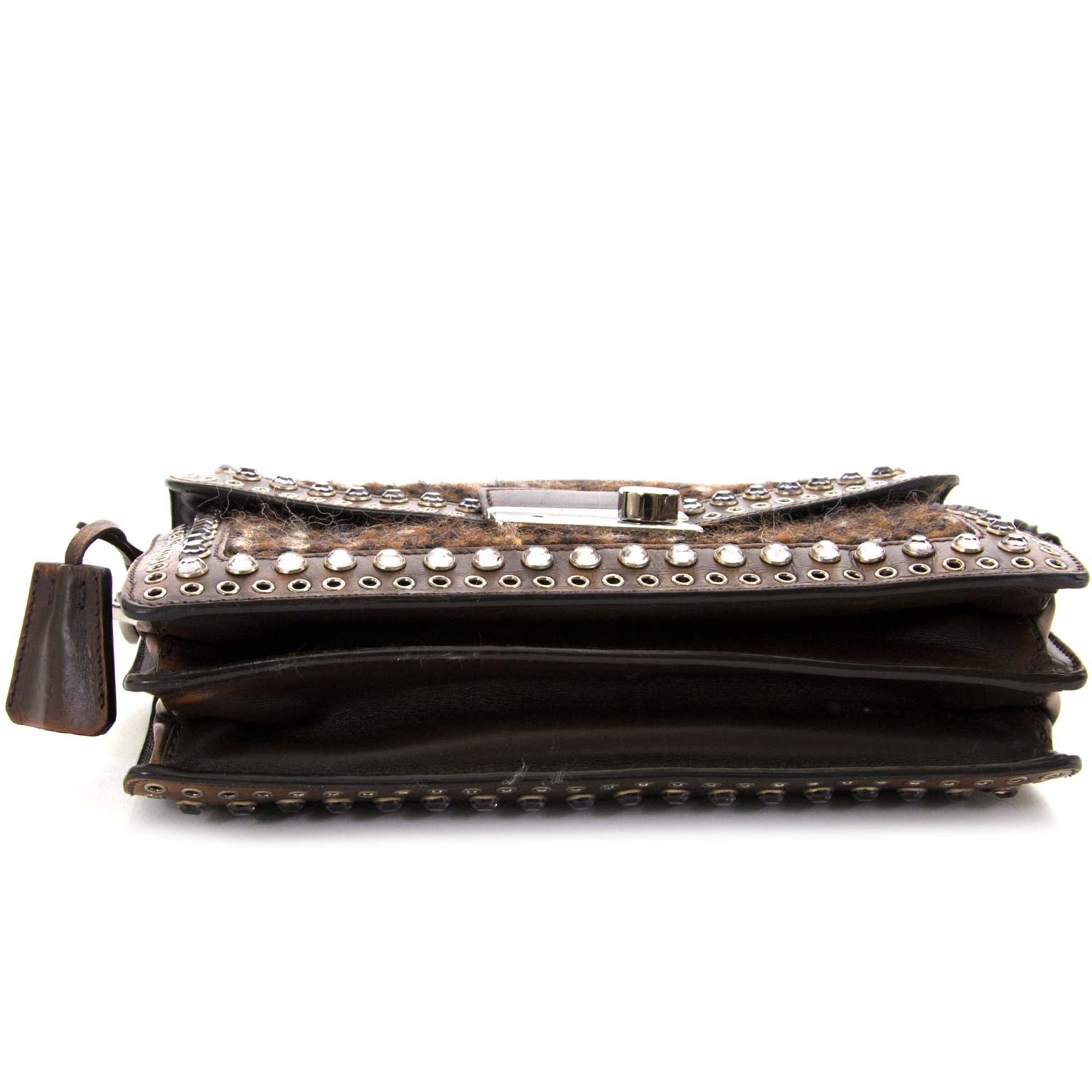 prada brown tweed shoulder bag now for sale at labellov vintage fashion webshop belgium