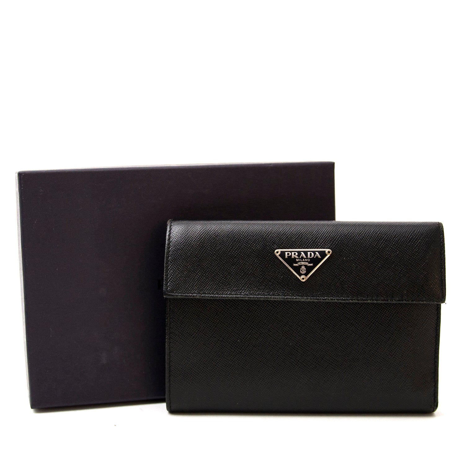 Prada Black Leather Wallet for sale online