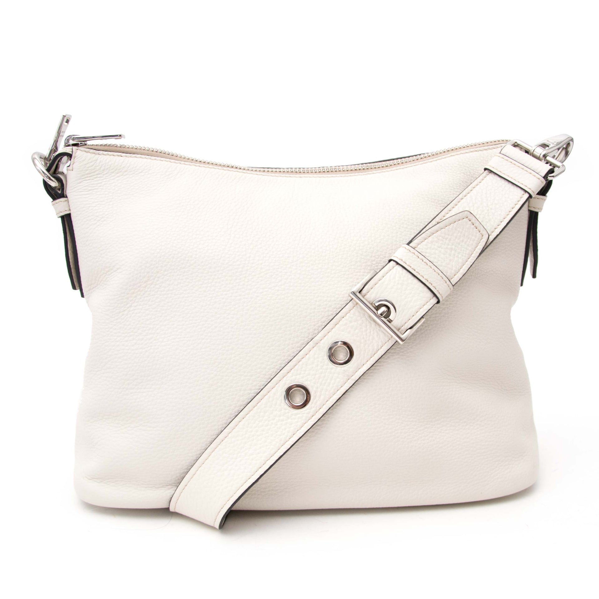 Prada White Leather Shoulder Bag