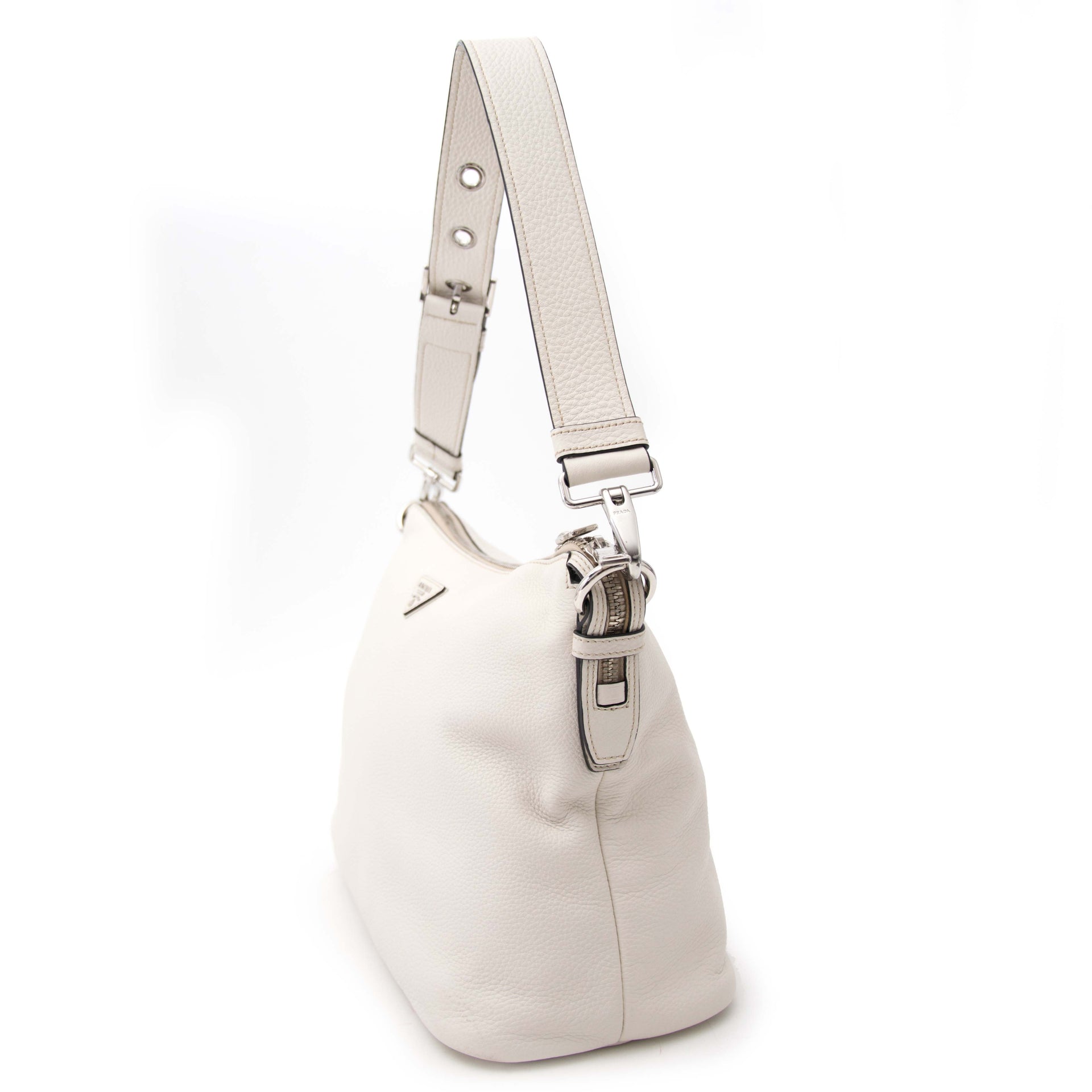 Prada White Leather Shoulder Bag