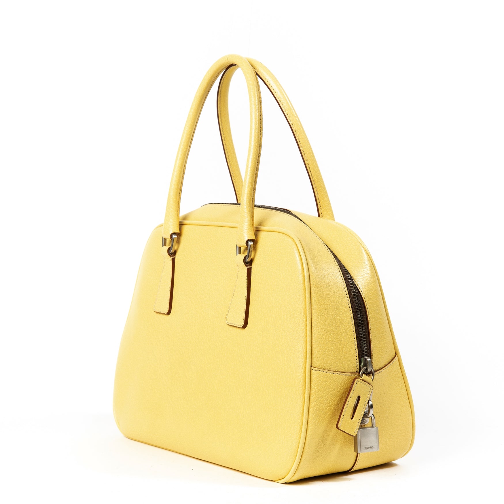 Prada Baby Yellow Bowling Bag