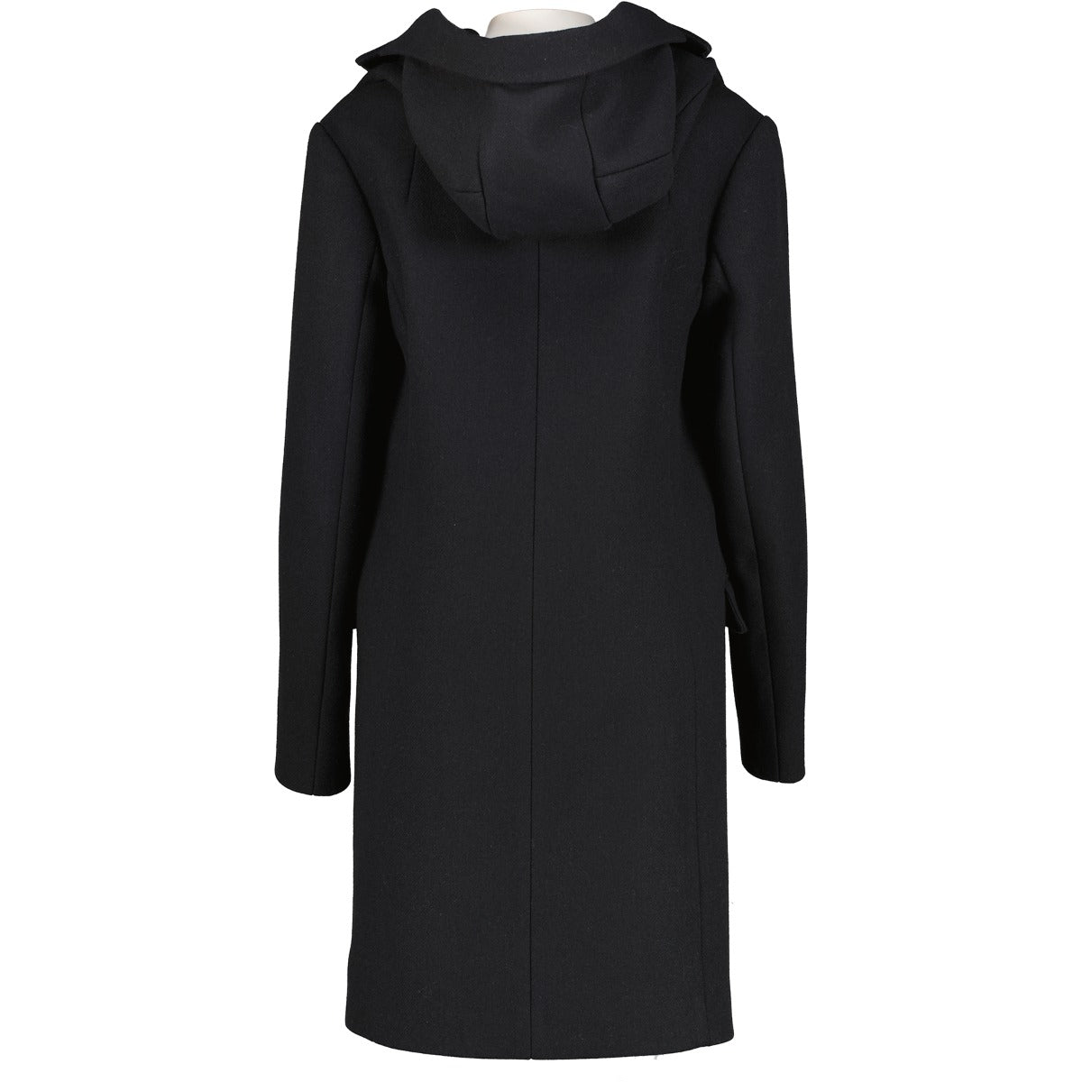 Prada Black Wool Coat With Hood