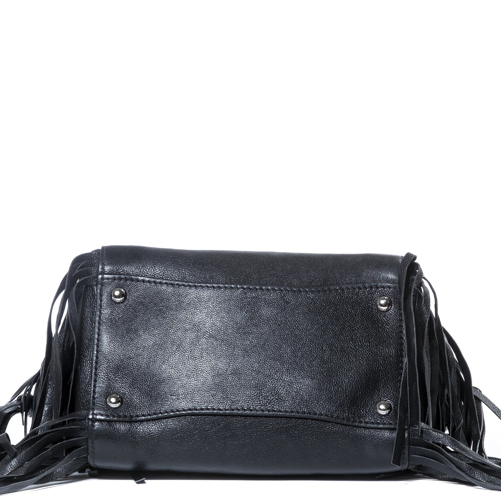 shop safe online secondhand Prada Black Twin Pocket Fringe Tote Bag