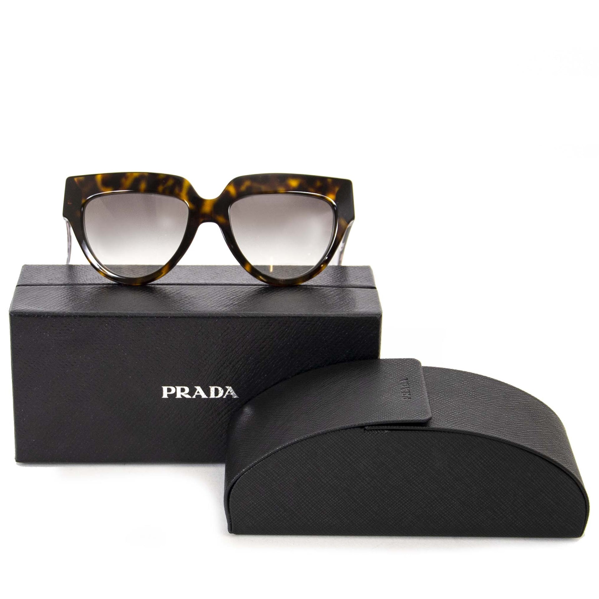 Prada Poeme Black And Tortoise Flower Sunglasses now for sale at labellov vintage fashion webshop belgium