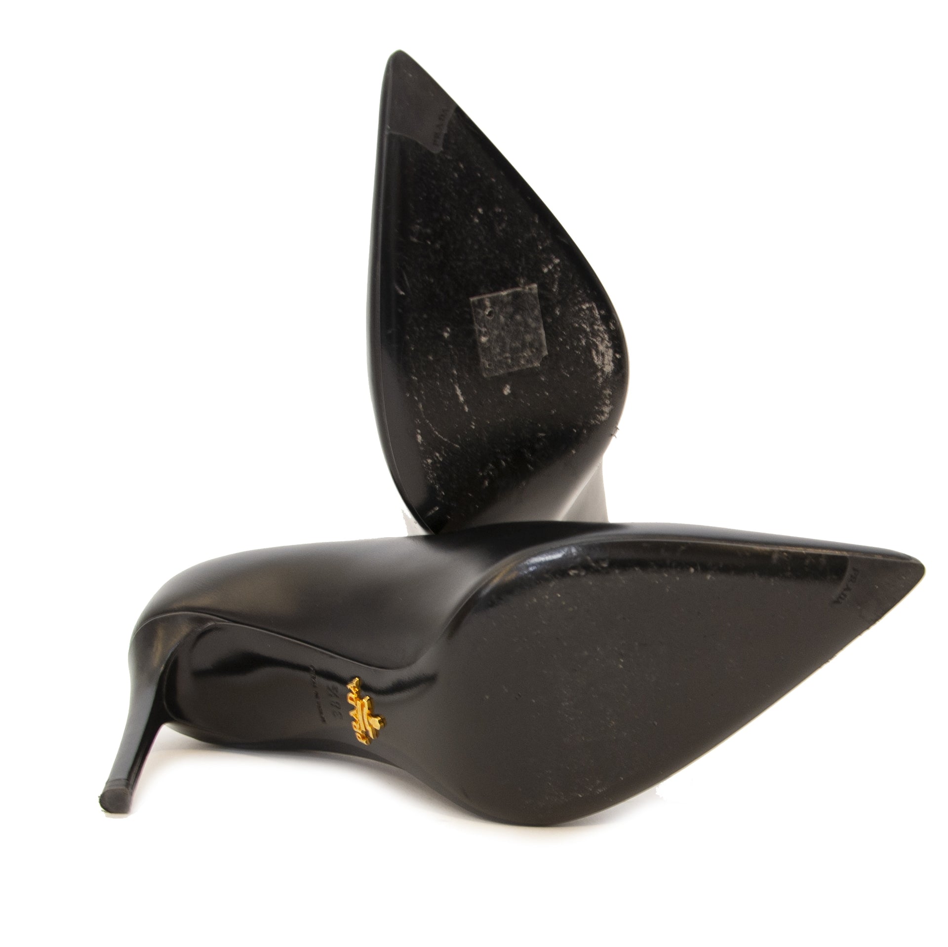 Authentique seconde main vintage Prada Black Pointy Pumps achète en ligne webshop LabelLOV