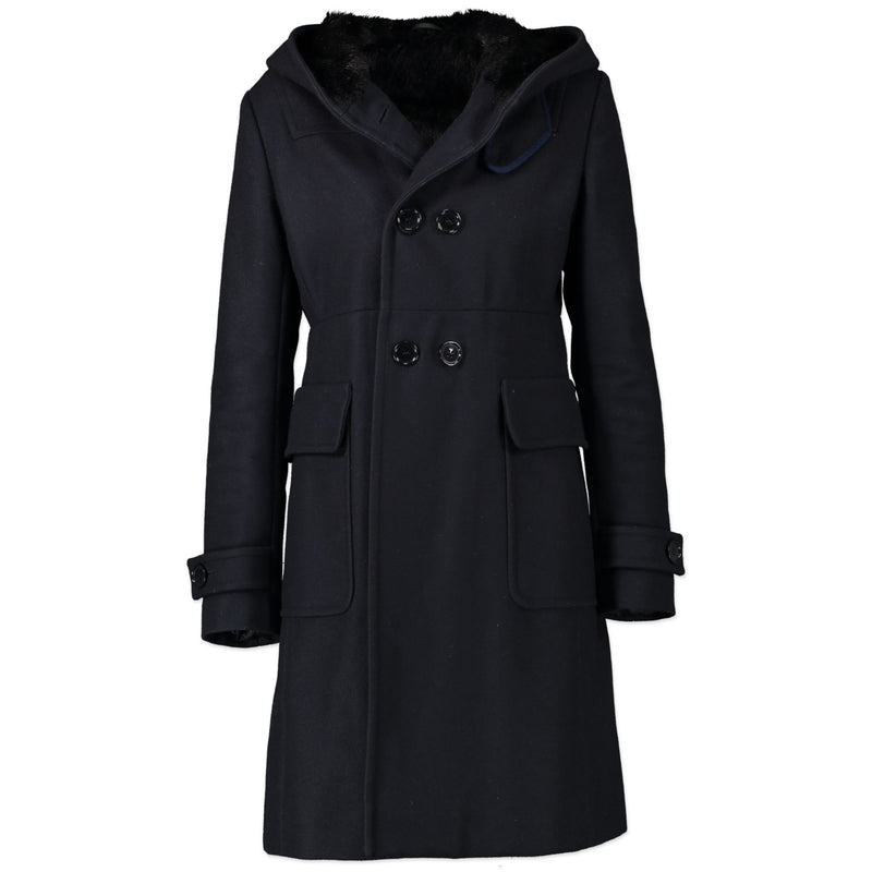 Prada Wool Coat Faux Fur Lining - IT Size 40
