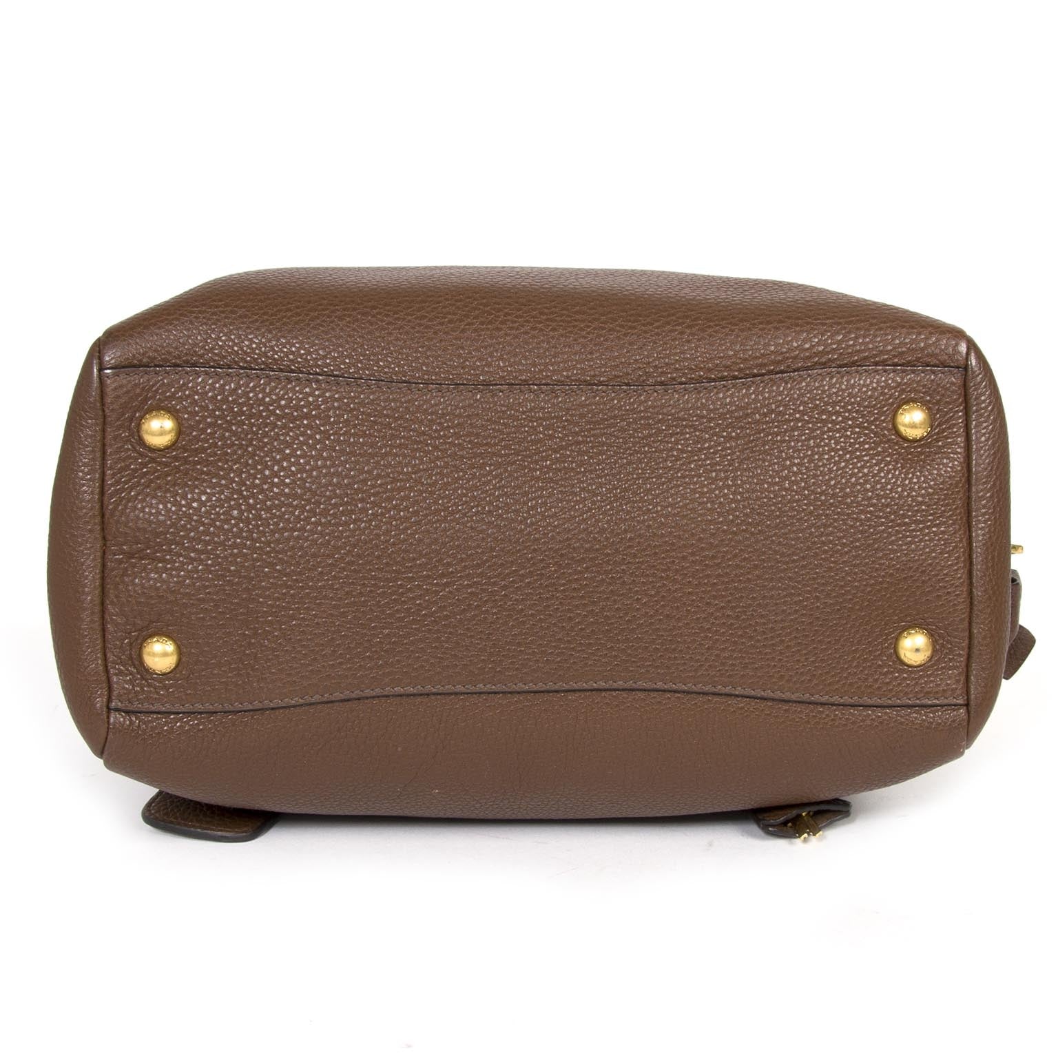 Prada Brown Leather Top Handle Bag for sale