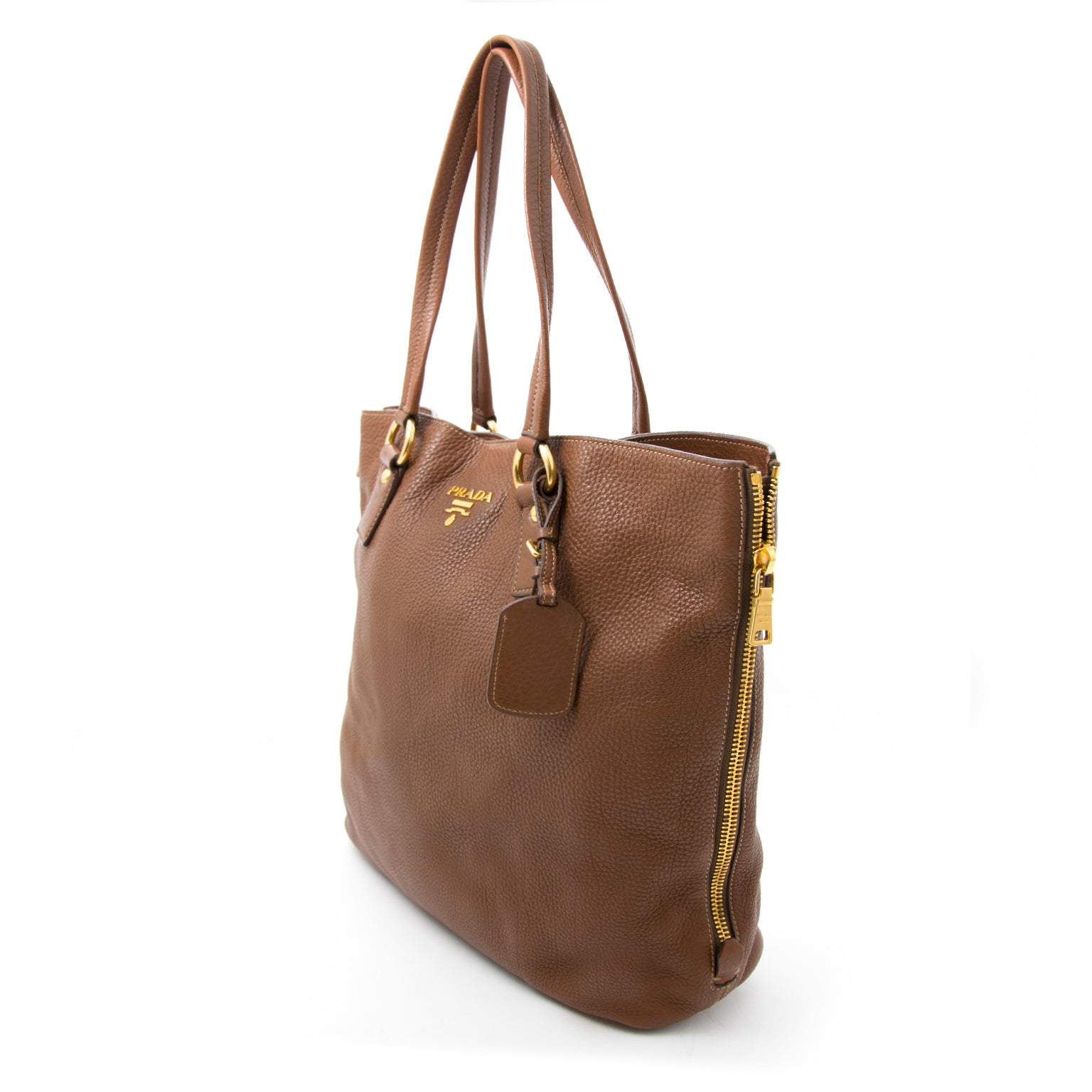 comme neuf sac a main marque de luxe pour le meileur prix shop real 100% authentic luxury tote aan de beste prijs Prada Chocolat Brown Tote Bag