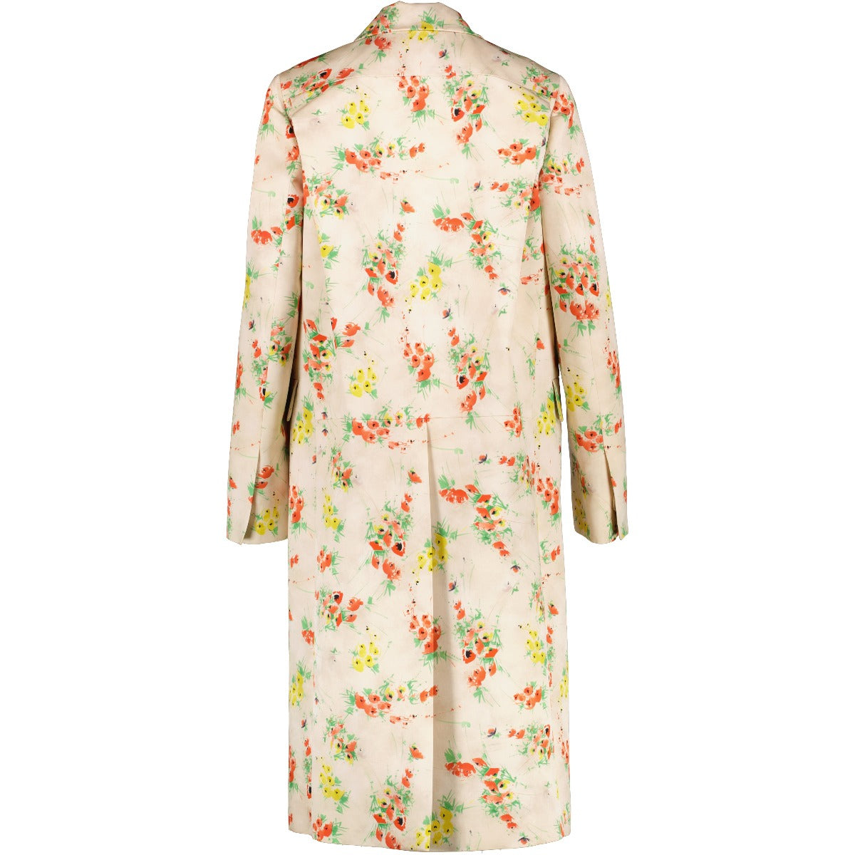 Prada Floral Print Wool and Silk Long Coat