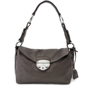 Prada Metallic Grey Pattina Bag for sale online at Labellov