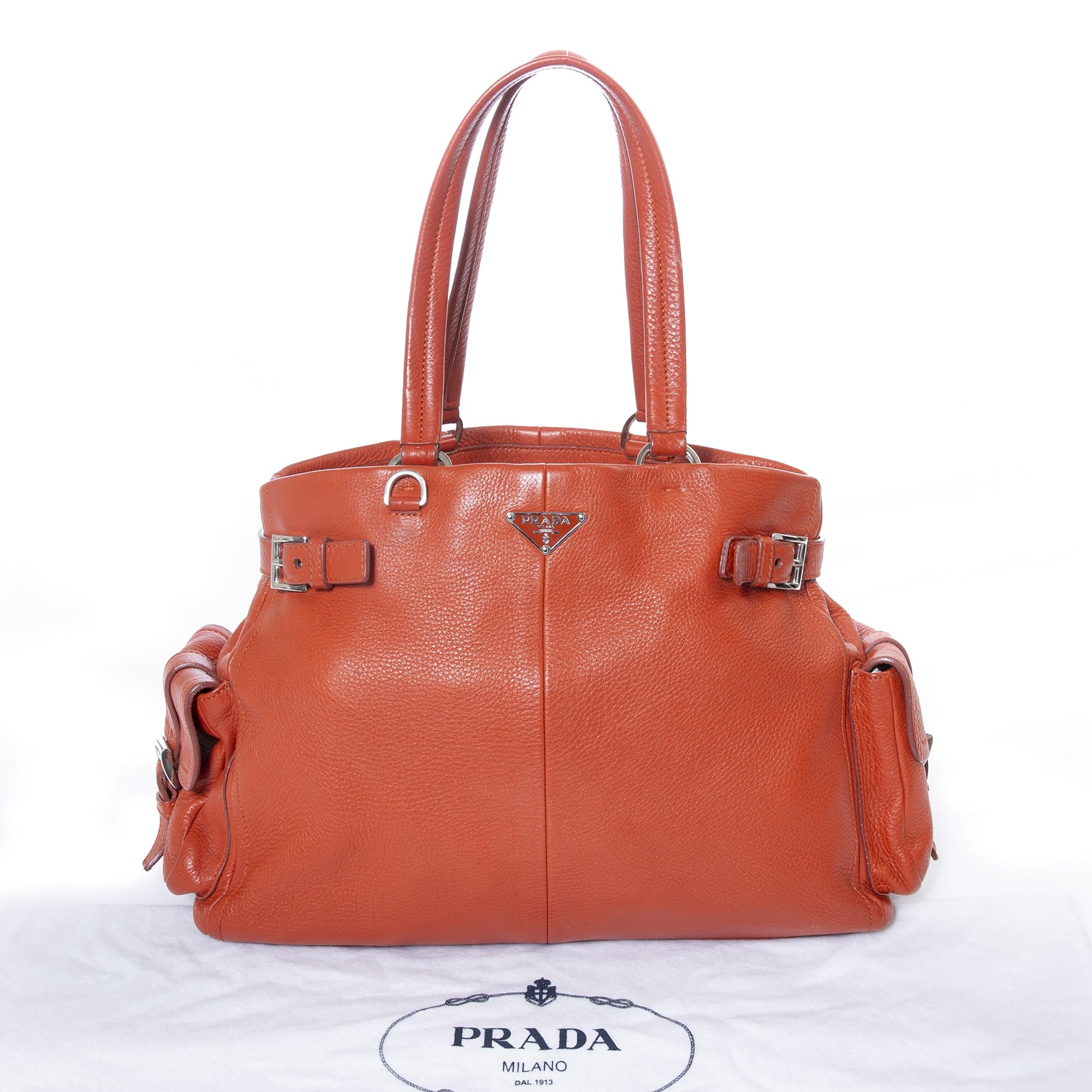 koop Prada Orange Tote Bag en betaal veilig online