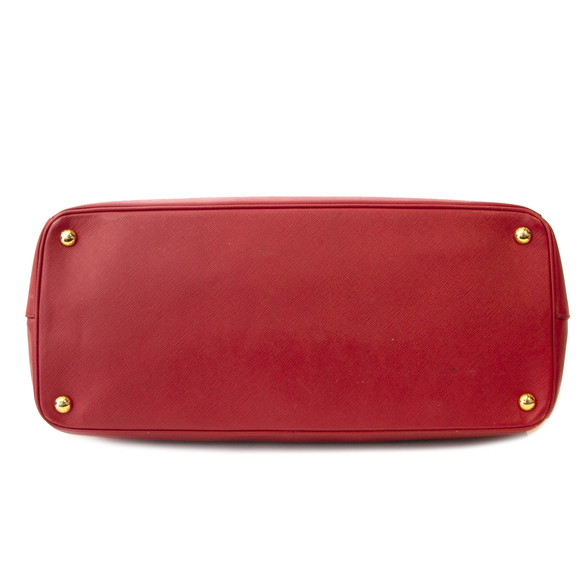 Prada Rode Galleria Saffiano Tas Maxi