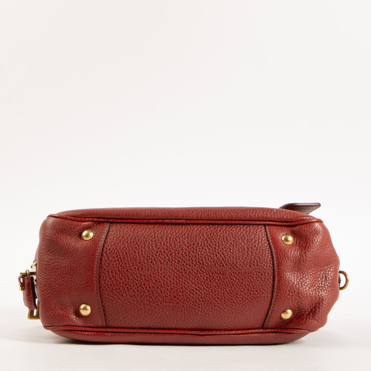 Prada Red Vitello Daino Bowling Bag