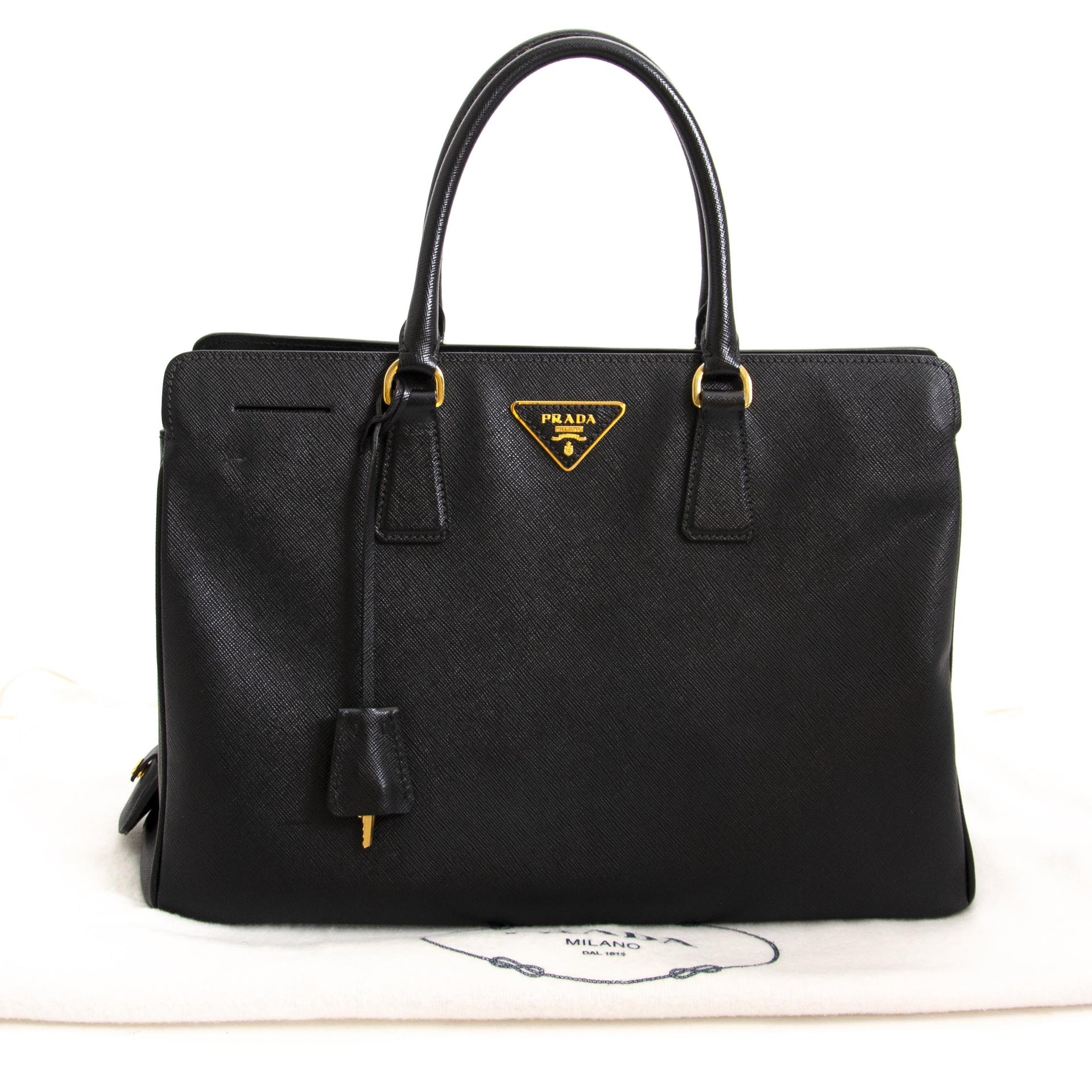 Sac cabas Prada Galleria en cuir Saffiano noir, grand modèle