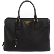 Prada Galleria Saffiano Black Leather Tote- Size Large