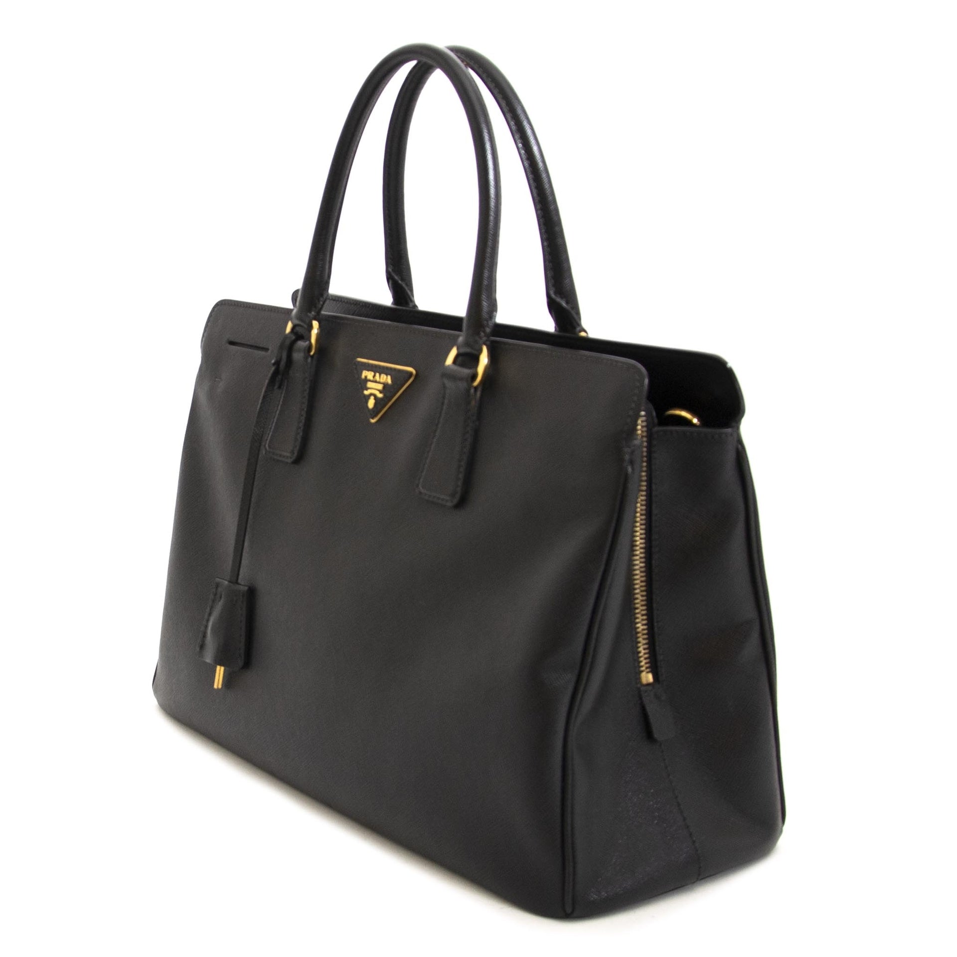Sac cabas Prada Galleria en cuir Saffiano noir, grand modèle