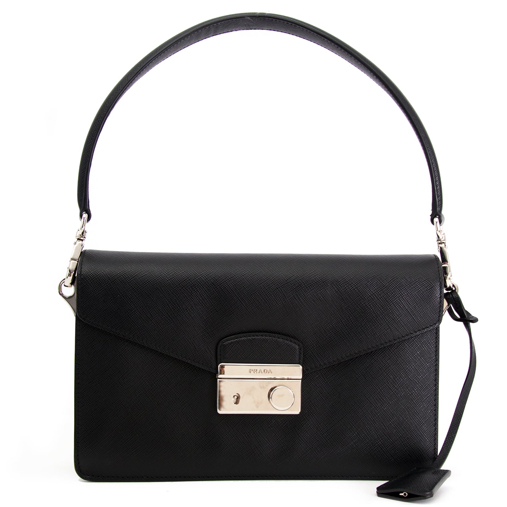 koop veilig online jouw tweedehands Prada Saffiano Leather Shoulder Bag