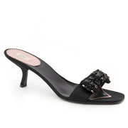 For sale online Prada Black Satin Embellished Mules