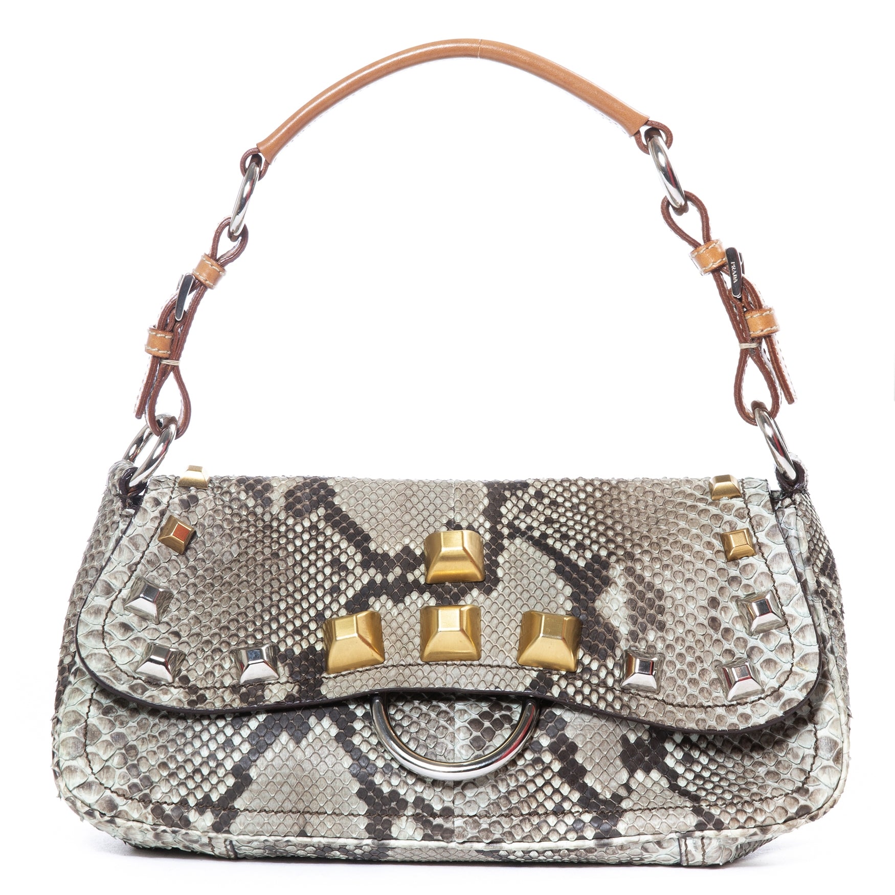Prada Python Stud Shoulder Bag te koop aan de beste prijs bij Labellov