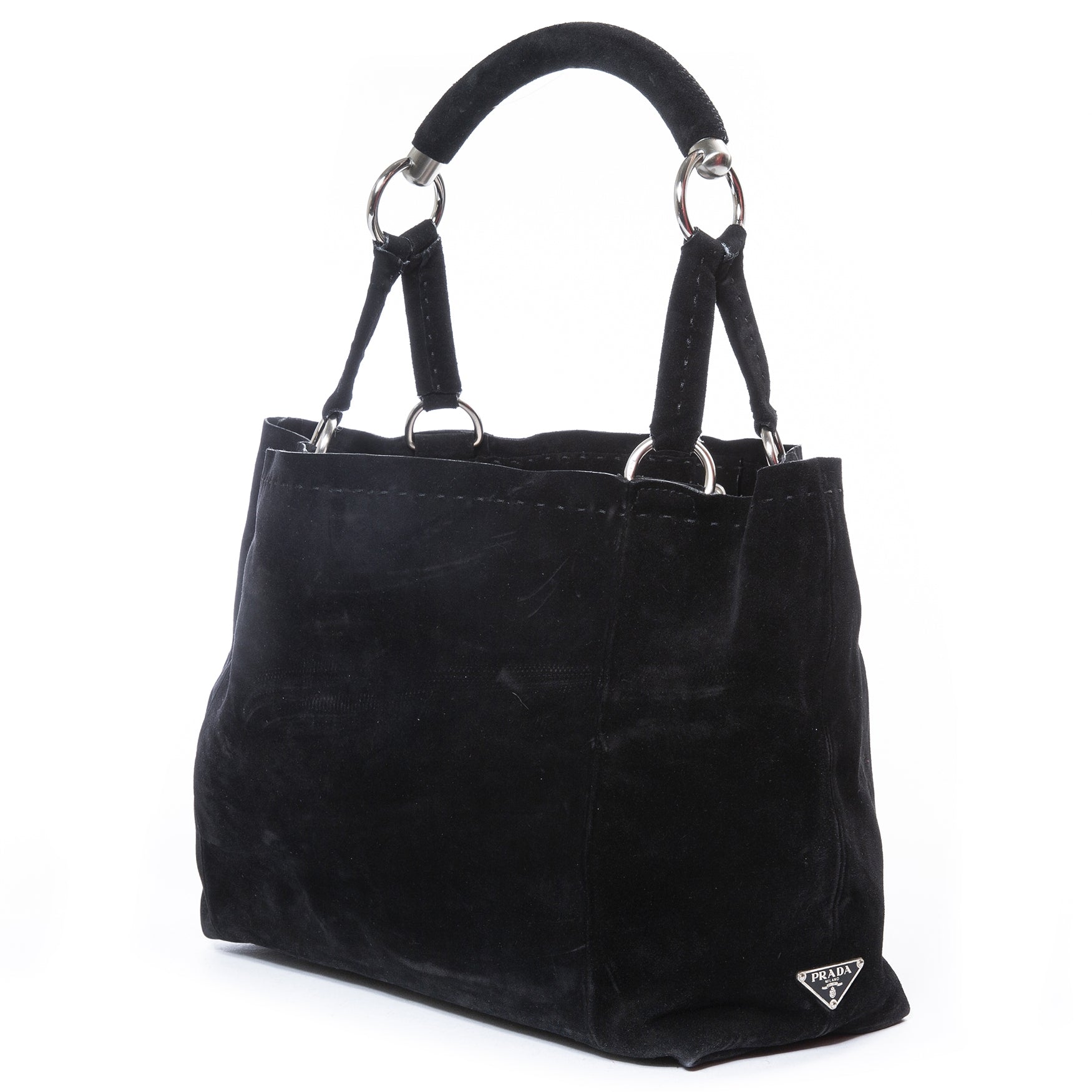 Cabas Prada en daim noir