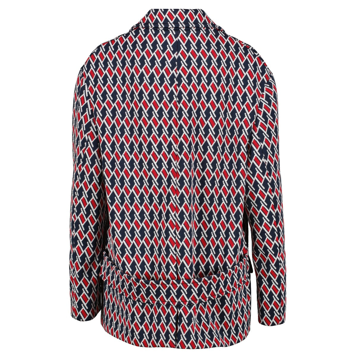 Shop 100% authentic Prada Blue and Red Printed Jacket at Labellov.com.