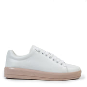 Authentieke Tweedehands Prada Linea Rossa White Sneakers - Size 38,5 juiste prijs veilig online shoppen luxe merken webshop winkelen Antwerpen België mode fashion