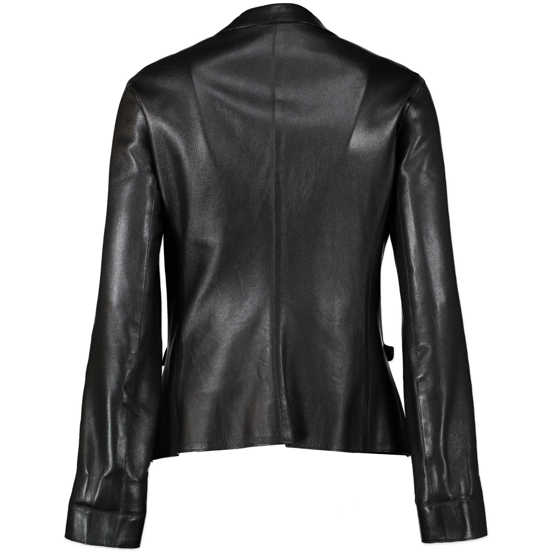 Prada Black Leather Jacket - Size 44