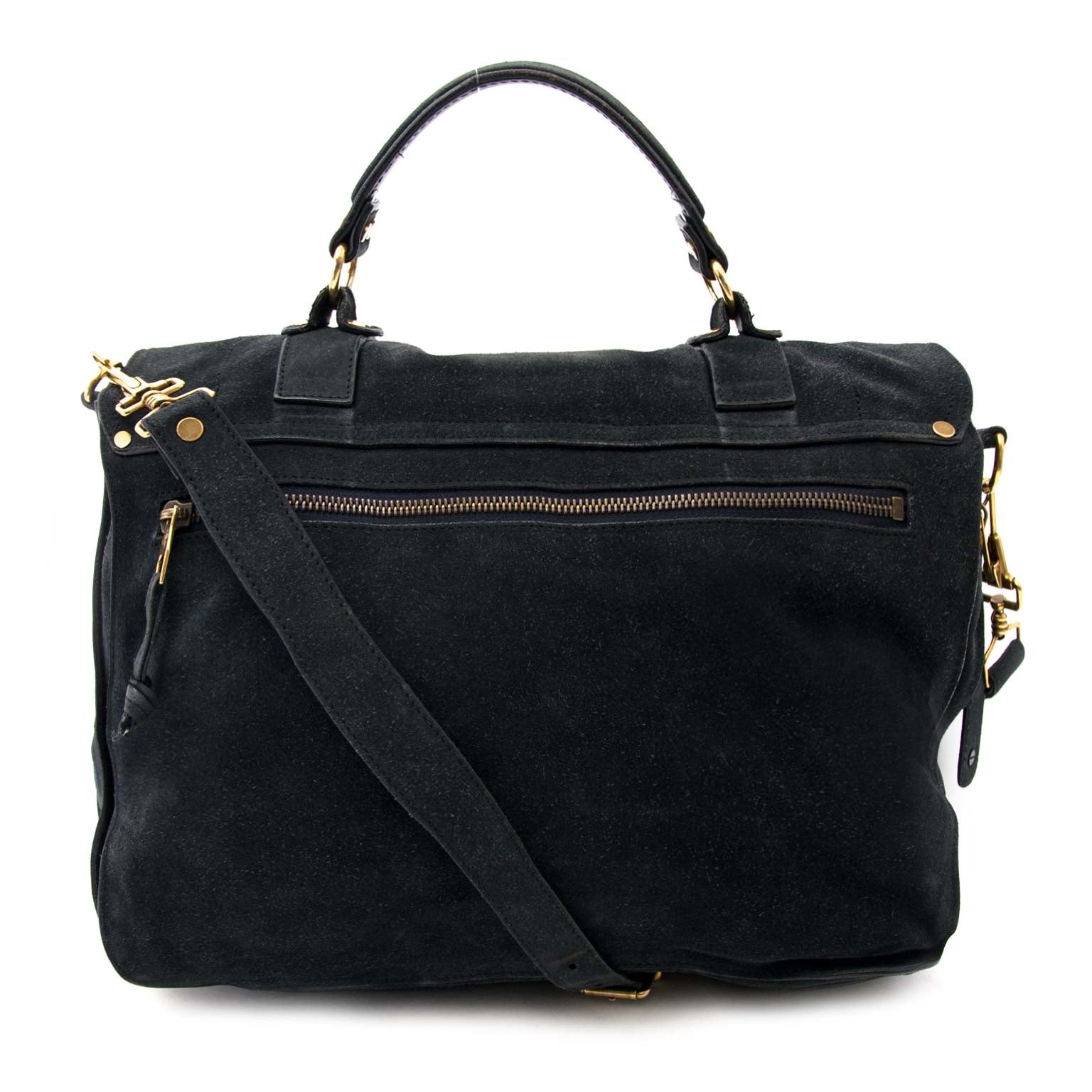 koop online tegen de beste prijs Proenza Schouler Dark Blue Suede PS1 Medium