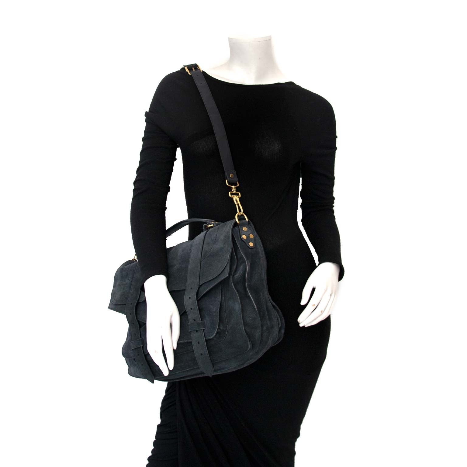 acheter en ligne seconde main Proenza Schouler Dark Blue Suede PS1 Medium