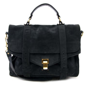 shop safe online Proenza Schouler Dark Blue Suede PS1 Medium