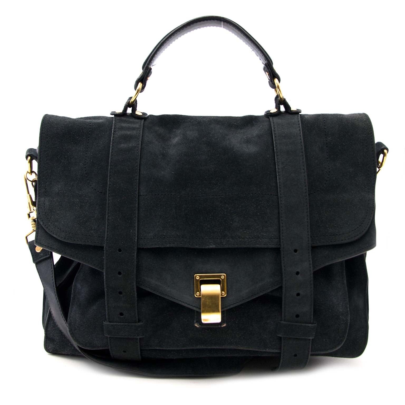 shop safe online Proenza Schouler Dark Blue Suede PS1 Medium